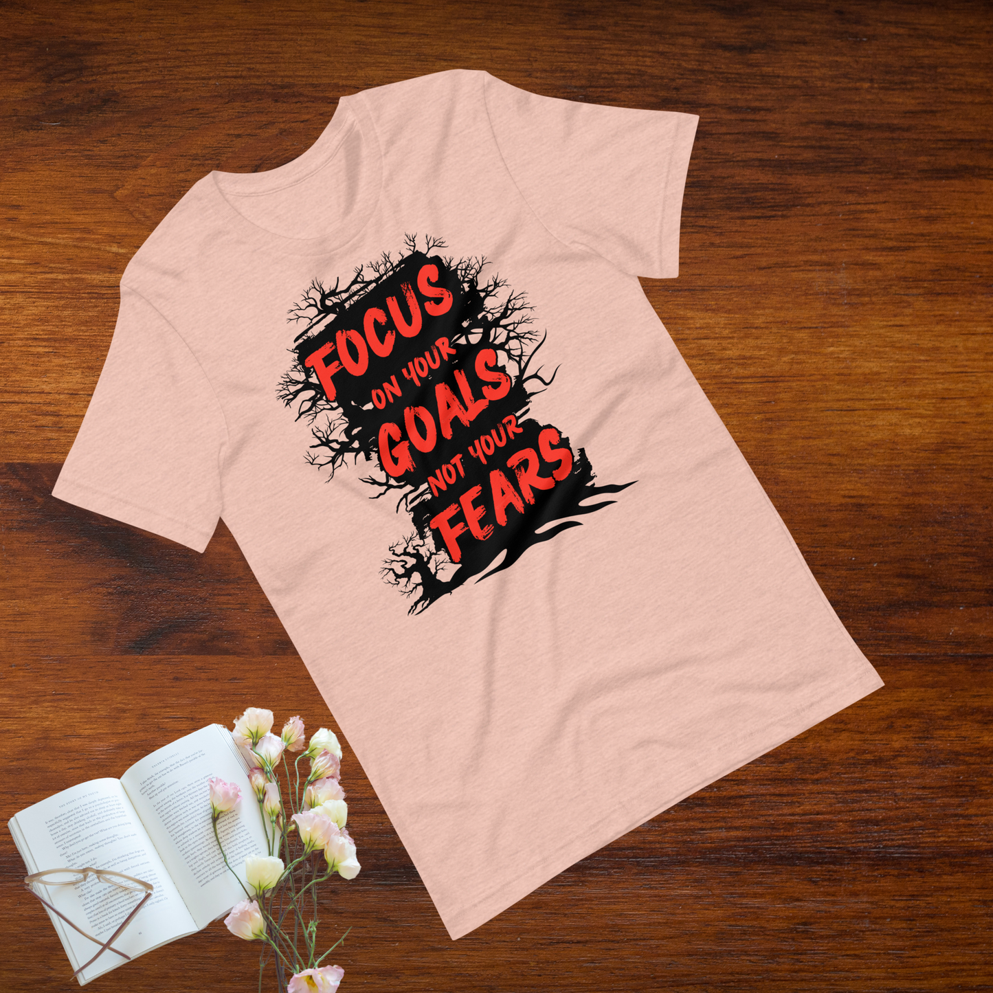 Focus On Your Goals Not Your Fears | Men Round Neck Half Sleeve T-shirt