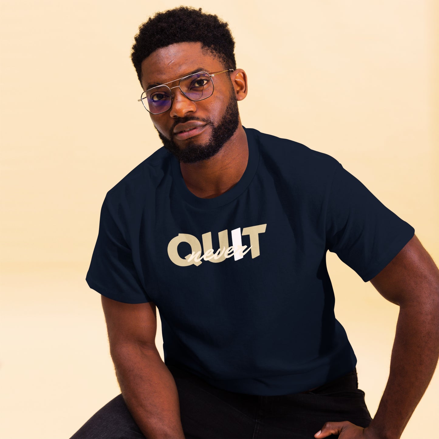 I Never Quit | Men Round Neck Half Sleeve T-shirt