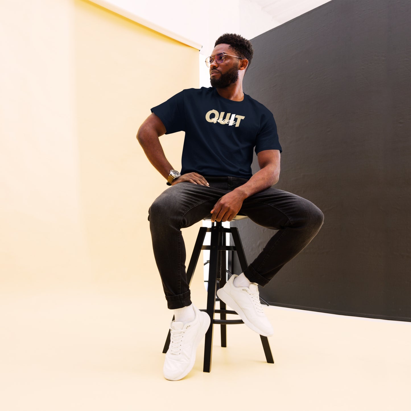 I Never Quit | Men Round Neck Half Sleeve T-shirt