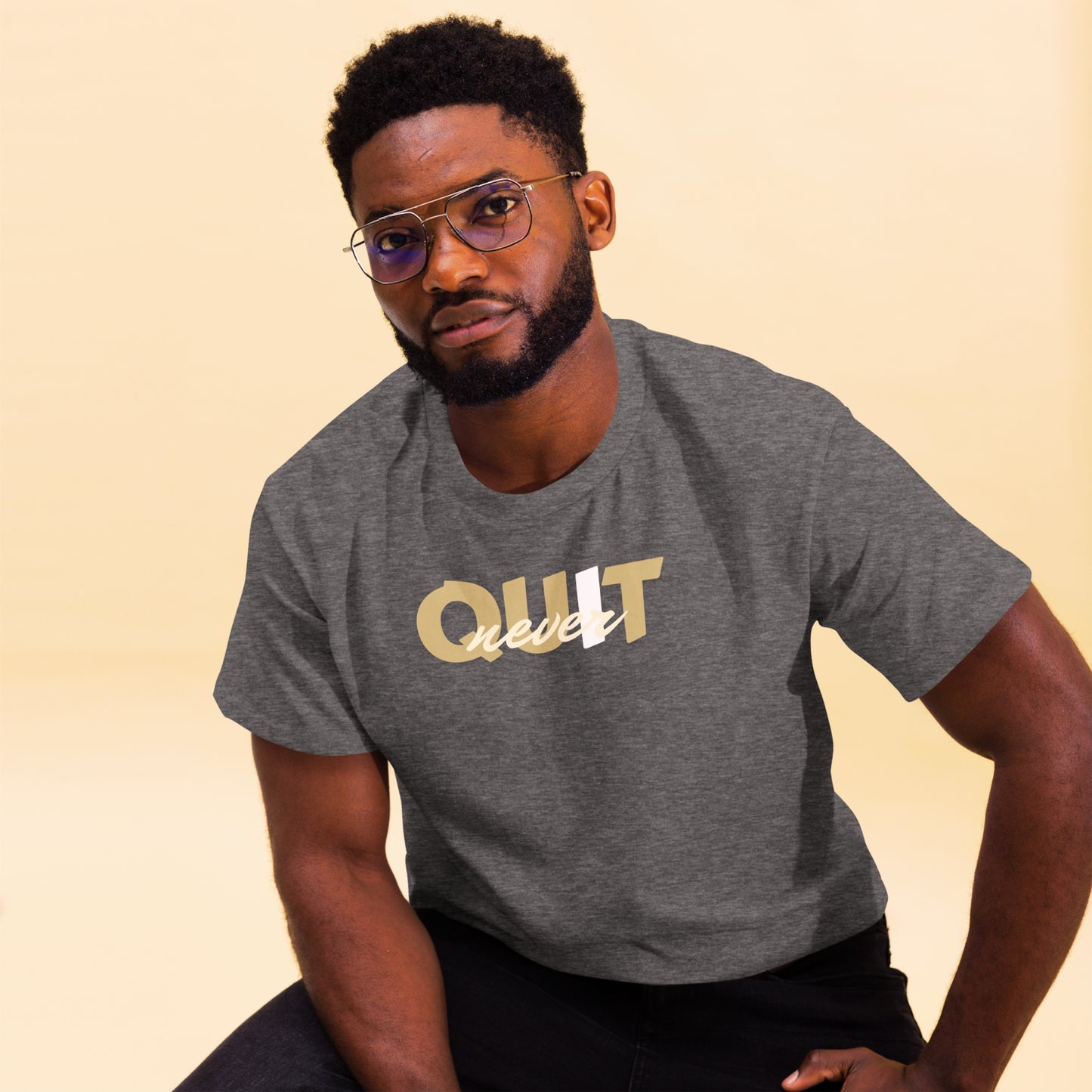 I Never Quit | Men Round Neck Half Sleeve T-shirt