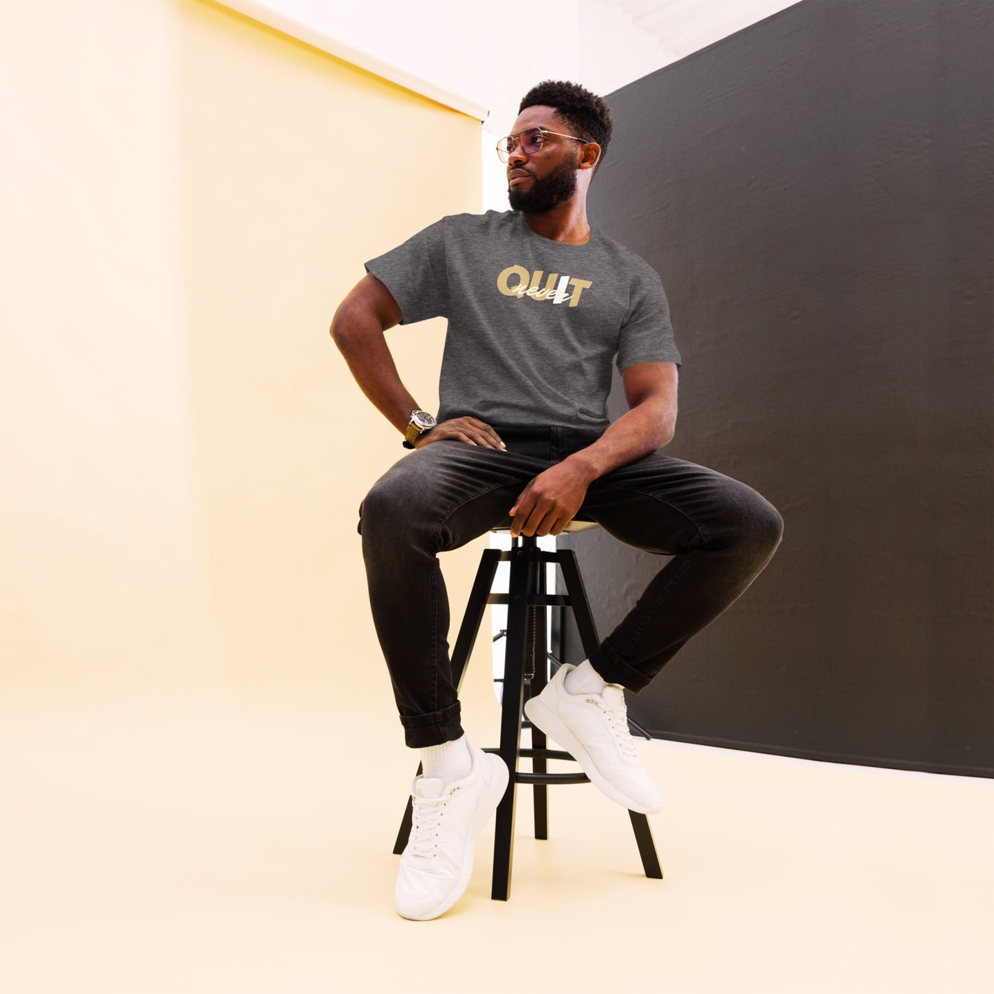 I Never Quit | Men Round Neck Half Sleeve T-shirt