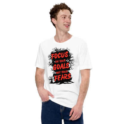 Focus On Your Goals Not Your Fears | Men Round Neck Half Sleeve T-shirt