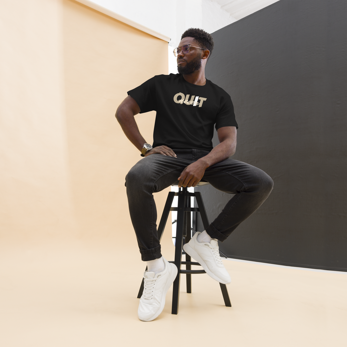 I Never Quit | Men Round Neck Half Sleeve T-shirt