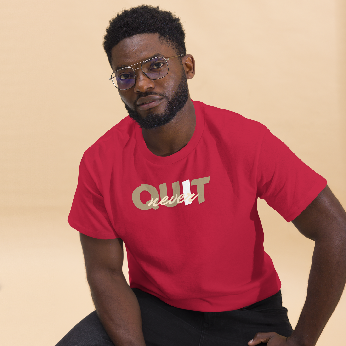 I Never Quit | Men Round Neck Half Sleeve T-shirt
