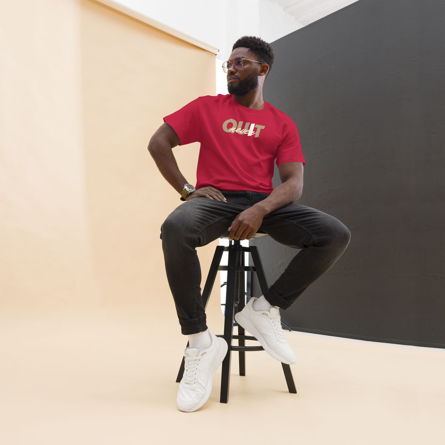 I Never Quit | Men Round Neck Half Sleeve T-shirt