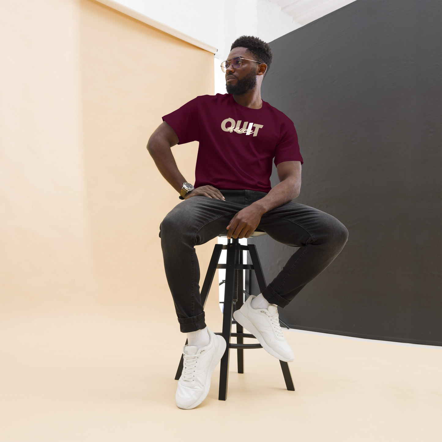 I Never Quit | Men Round Neck Half Sleeve T-shirt