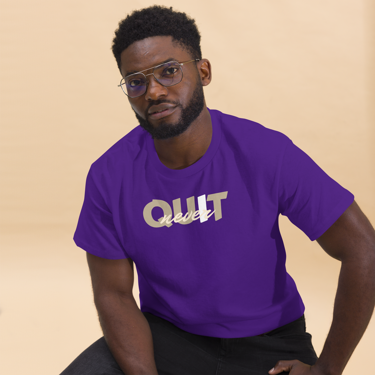 I Never Quit | Men Round Neck Half Sleeve T-shirt
