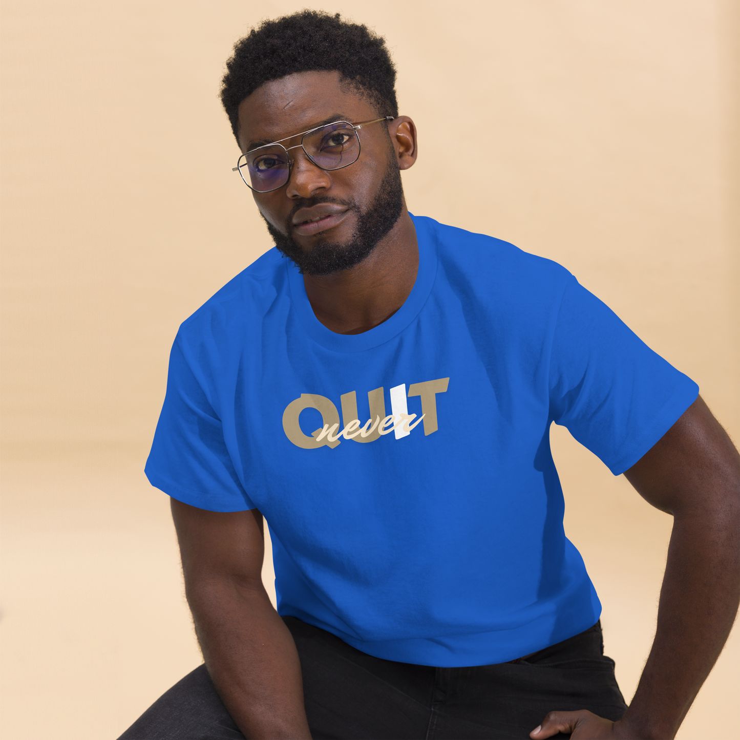 I Never Quit | Men Round Neck Half Sleeve T-shirt